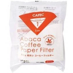 Filtr papierowy stożkowy Cafec Abaca biały cup1 100 szt.
